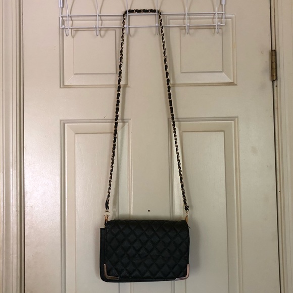 Black Crossbody Bag w/ Gold Detailing - Picture 2 of 5